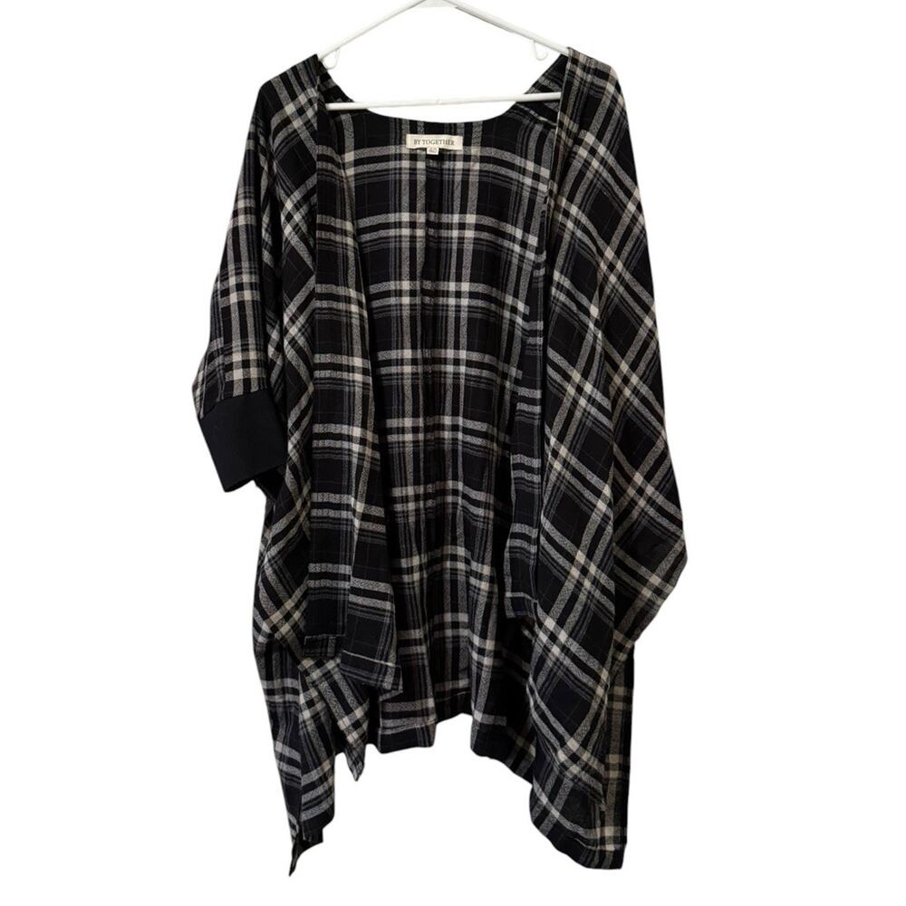 By Together Women Size S/M Open Front Kimono Top Rayon Hippie Relaxed Casual